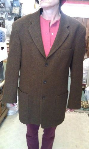 9a83 structure urban ware wool sport coat/jacket large 44 olive/brown for sale