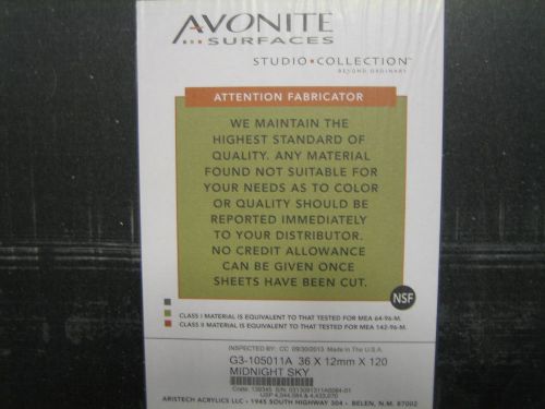 Avonite solid surface countertop material, 73.4 sq. ft, Midnight Sky