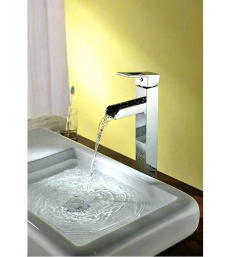 Single hole bathroom chrome polished deck mounted brass waterfall faucet taps 45
