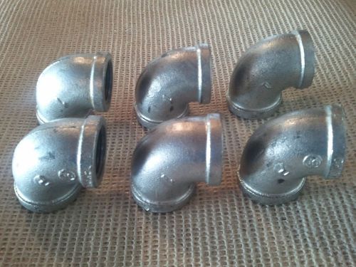 6 ~ new ~  1” 90 degree elbow galvanized malleable iron 150# for sale
