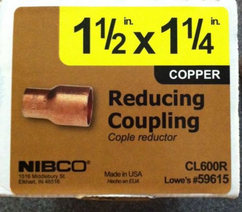 7 - nibco 1 1/2 x 1 1/4 copper reducing couplings for sale