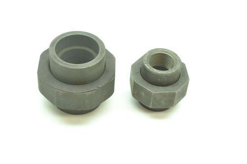 Lot 2 new assorted sp83x 1-1/2in socket weld 1in npt union pipe fitting d398854 for sale