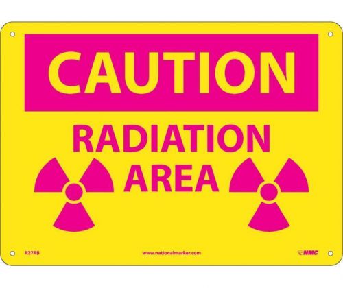 Nmc r27pb radiation safety sign - caution radiation area 10&#034; x 14&#034; vinyl sign for sale