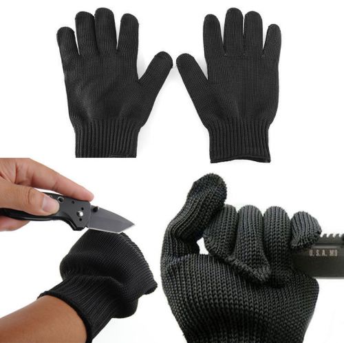 New black anti-slash/static/cut resistance gloves of stainless steel wire gloves for sale