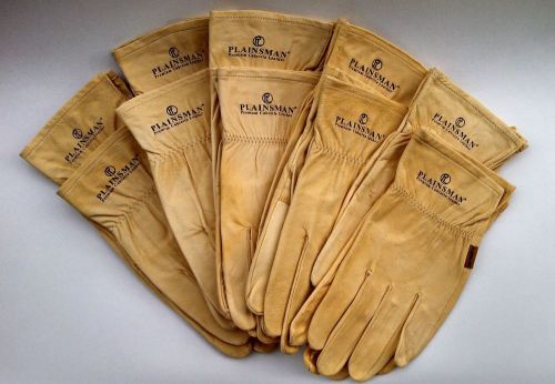 Ten (10) pairs plainsman cabretta goatskin leather gloves mens size medium new for sale