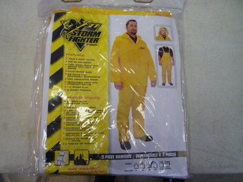 1 NEW LARGE SIZE STORM FIGHTER 3PC YELLOW RAIN SUIT,