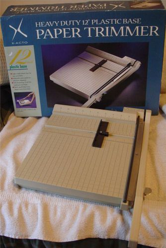 X-ACTO HEAVY DUTY 12&#034; PLASTIC BASE PAPER TRIMMER w/box