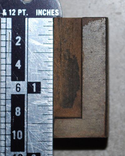 Vintage / Antique Letterpress Wood Printer's Type "L",  10 line, 1 11/16"tall
