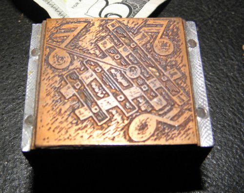 Vintage 20&#039;s? Art Deco copper Letterpress Printing Printers Block music