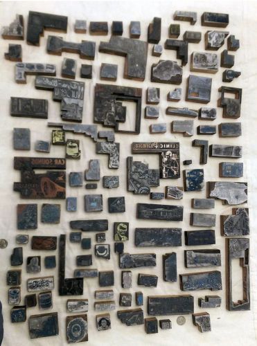Large Lot 100+ Vintage Letterpress Printing Cuts Advertising &amp; Others