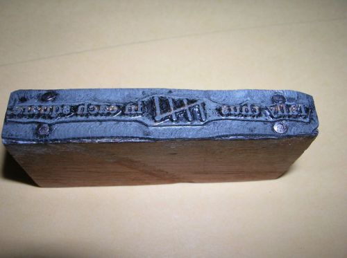 TALLY Thus 5 square Vintage Printing Wood Block Pewter Stamp