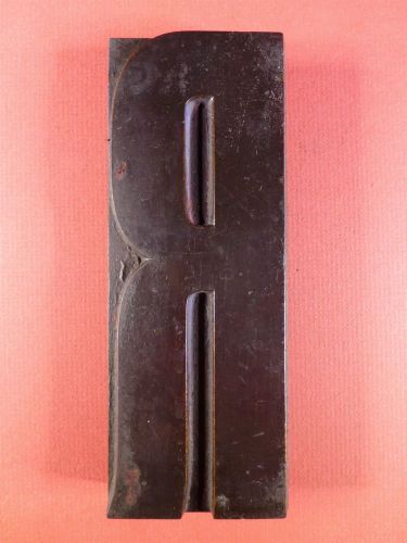 Wood Letter R - Dark Letterpress Type Printers Block - 6 5/8 by 2 1/2 inches