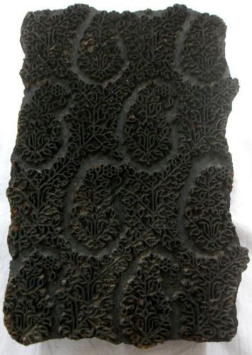 Vintage Wooden Printing Saree PAISLY Designe Blocks Crafts Fabrics Hand Carved T