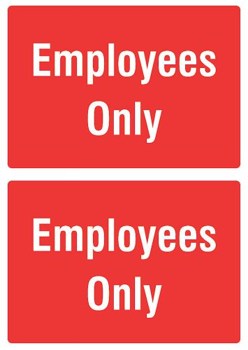 Employees Only Red Sign Two Pack Keep Out Private Room Door 2 Signs Kitchen s146