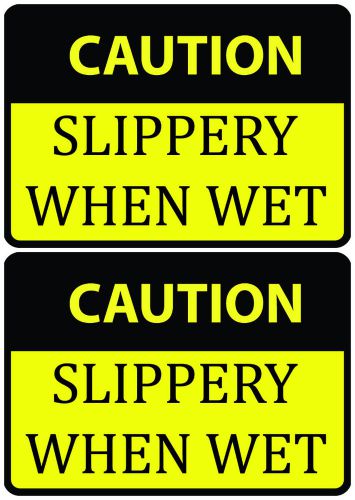 Yellow caution slippery when wet new two pack slippery prevention signs warning for sale