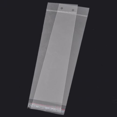 500PCs Transparent Self Adhesive Plastic Bags Findings 26x7cm Usable 21.5x7cm