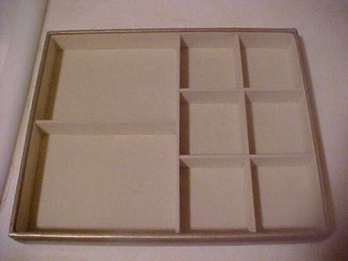 (2)  Stackable Trays w/8 and w/20 Compartments Jewelry Inserts in material case