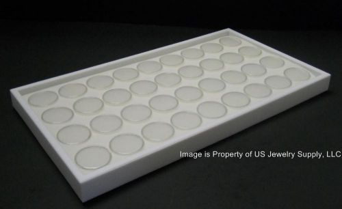 2 White 36 Jar Trays Use for Gems Beads Coins Gold Nuggets Body Jewlery Display