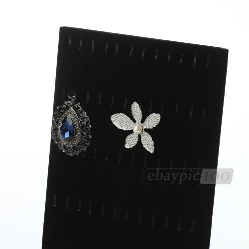 Black velvet 48 grid necklace pendant chain display stand holder rack bust set for sale