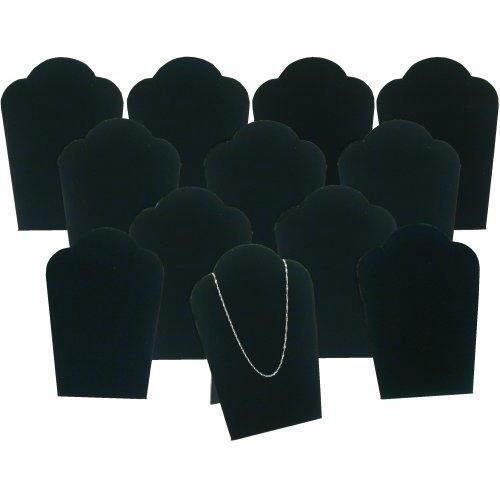 12 Black Necklace Pendant Jewelry Bust Display Easel 3 3/4&#034; x 5 1/4&#034;