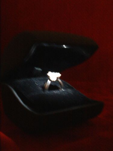 New black leather velvet bright led lighted engagement ring double ring gift box for sale