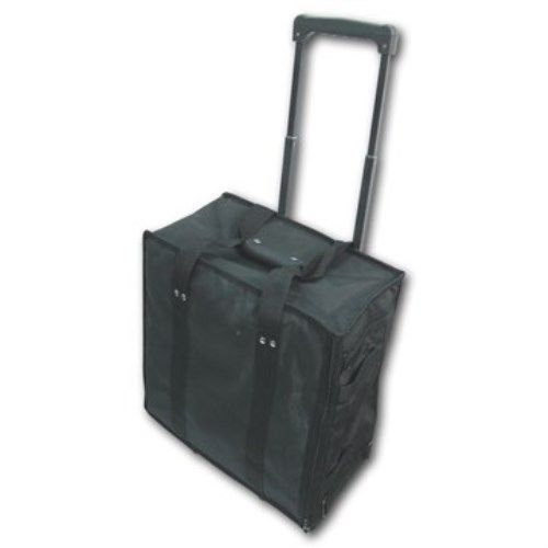 Jewelry Case Black Canvas Pull Out Handle Wheels Display Hold Trays