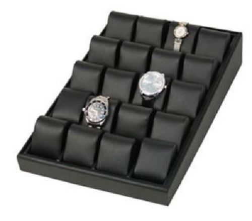 Black Leather Deluxe 20 Watch/Bracelet Display