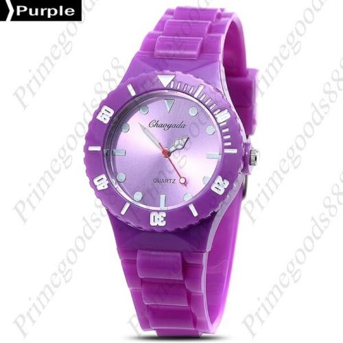 Jelly Silicone Band Strap Candy Dial Quartz Wrist Men&#039;s Free Shipping in Purple