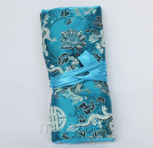 handmade silk sky-blue colors Jewelry bags pouches roll T768A11