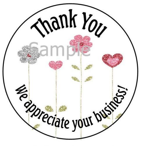 THANK YOU - PRETTY FLOWERS #12 ~  1&#034; STICKER / SEAL LABELS