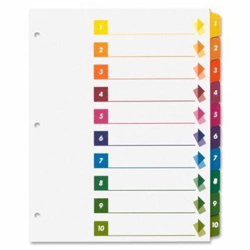 Sparco Index Dividers W/Table Of Contents, 1-10,10 Tab, 24/ST,Multi (SPR21910)
