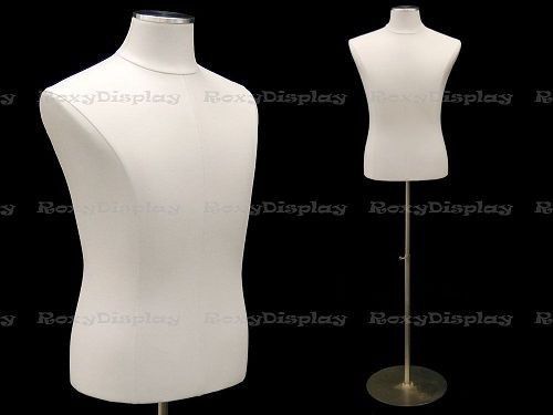 Male White PU leather cover Shirt Dress Jersey Body Form #JF-33M01PU-WH+BS-04