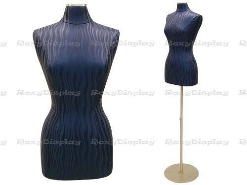 Female Size 6/8 Blue Wave Pattern Cover Dress Form Mannequin#JF-F6/8PU-BLW+BS-04