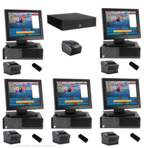 New 5 Stn Restaurant Touch Screen POS System &amp; Software