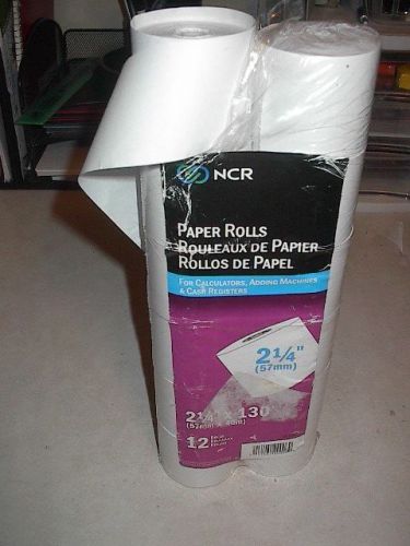 12 New NCR 2 &amp; 1/4 inch bond Paper Roll adding machine 57mm x 40mm LOOK CHEAP!
