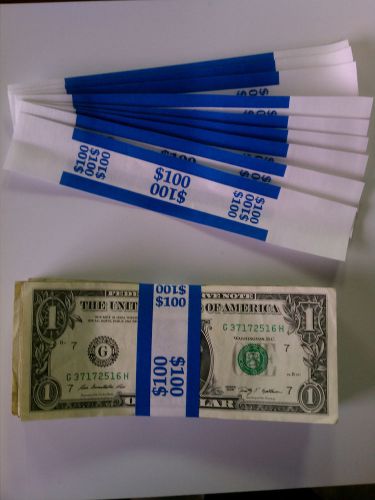 250 - New Self-Sealing Currency Bands - $100 Denomination - Straps Money Ones