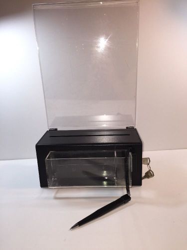 Black Acrylic Ballot Box Sign Holder and Lock Display Holder With Card Box
