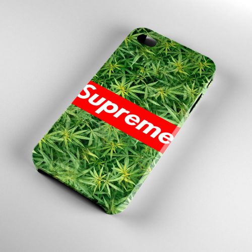 New Marijuana Weed Supreme Art Logo iPhone 4/4S/5/5S/5C/6/6Plus Case 3D Cover