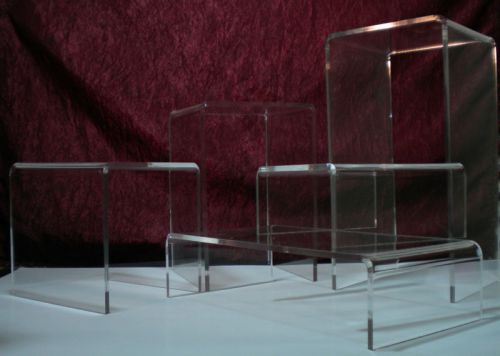 Assorted acrylic 5-piece riser set - durable 1/4 thick for sale