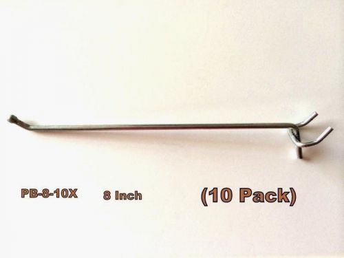 (10 PACK)  Quality American Made 8 Inch Pegboard Hooks. Fits 1/8 &amp; 1/4 Pegboard