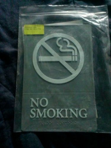 No Smoking Symbol Sexauer ADA Wall Sign in Gray and White