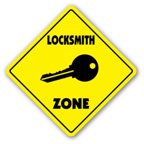 Locksmith zone sign xing gift novelty key break into lock out for sale