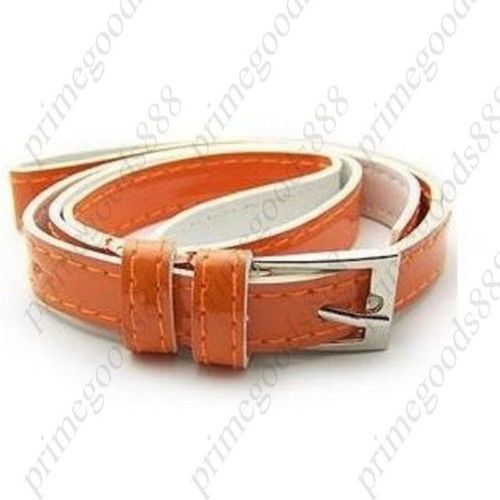 Cute Candy PU Buckle Women&#039;s Belt Girls Girl Lady Belts Strap in Orange