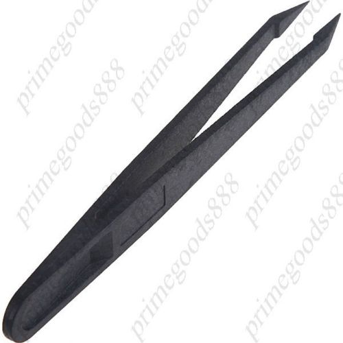 Pointed Plastic Precision Tweezers Insulating Tool Electronic Components Black