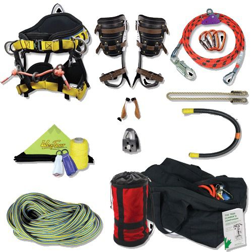 Tree climbers spur &amp; rope tree climbing deluxe kit,saddle,150&#039; rope,flipline,md for sale