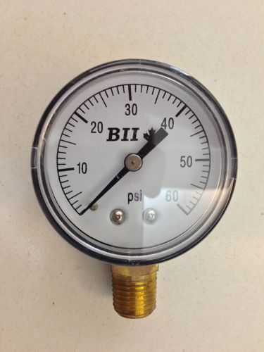 Harvard pressure gauge bottom mount 2&#034; 60 psi 1/4 inch npt for sale