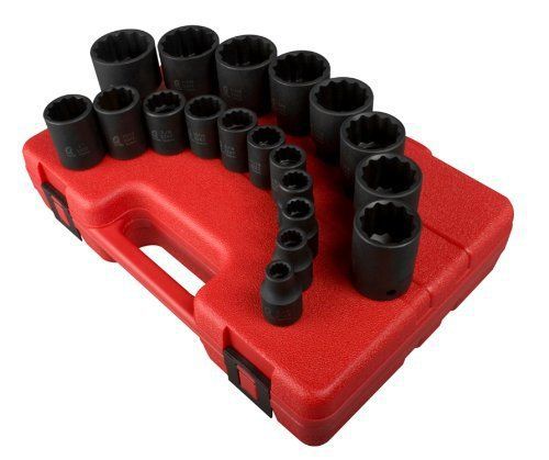 Sunex 2819 19 Piece 1/2 Drive 12 Point Sae Impact Socket Set