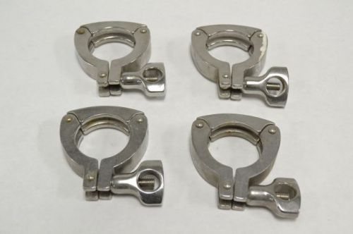 Lot 4 tri clover 304 stainless heavy duty 1-3/4in sanitary pipe clamp b244265 for sale