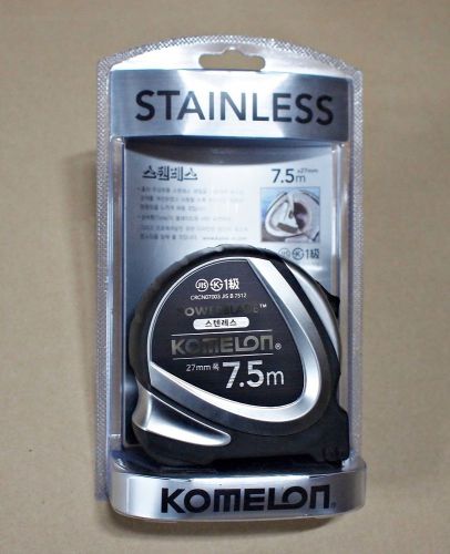 New Komelon STAINLESS POWERBLADE Tape Measure 7.5m x 27mm Metric Korea