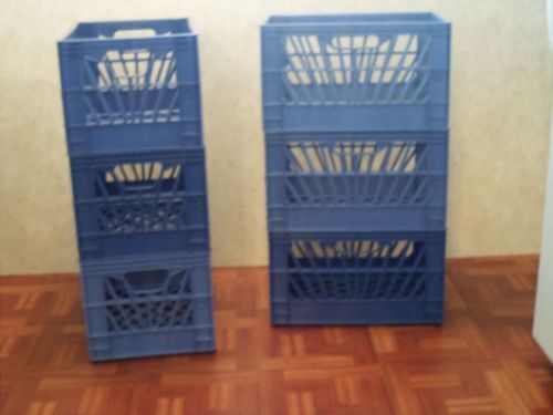 4 mix colored Heavy Plastic Milk Crate Stackable Storage Bin Storage Organizers